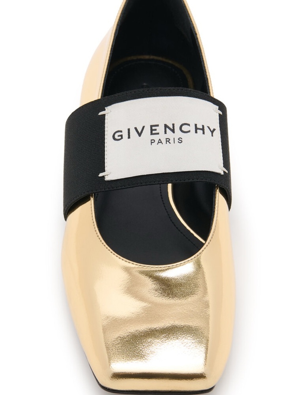 Givenchy Logo-Embellished Metallic Ballet Flats